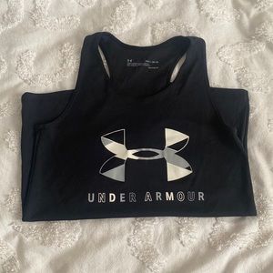 UNDER ARMOUR KIDS BLACK TANK TOP SIZE YOUTH MEDIUM